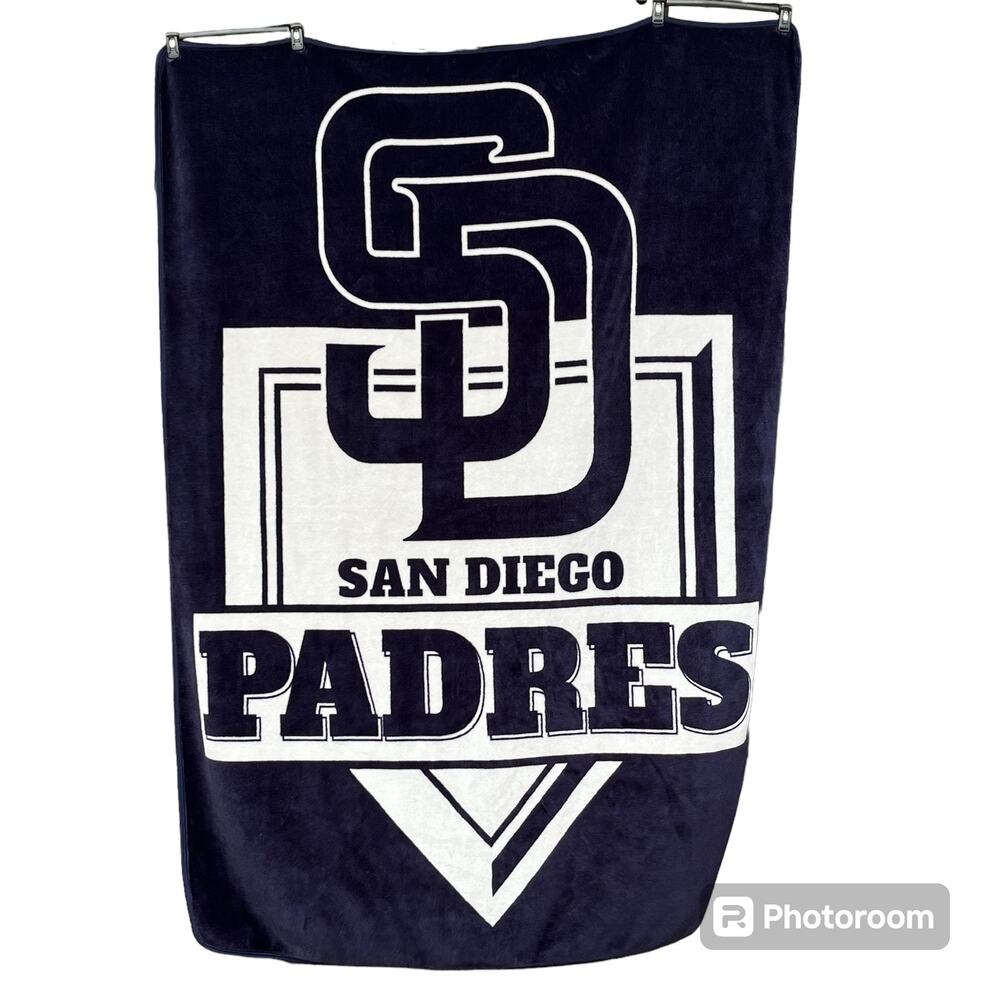 MLB Genuine Merchandise San Diego Padres Fleece Blanket Home Plate Design 60x80